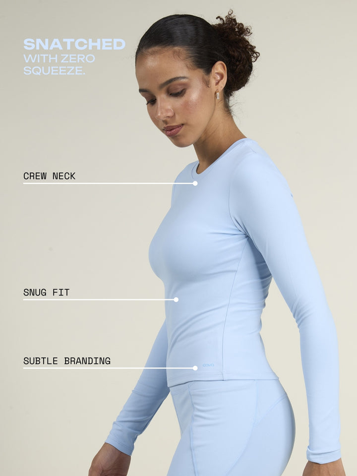 Ice Blue Sculpt Crew Top