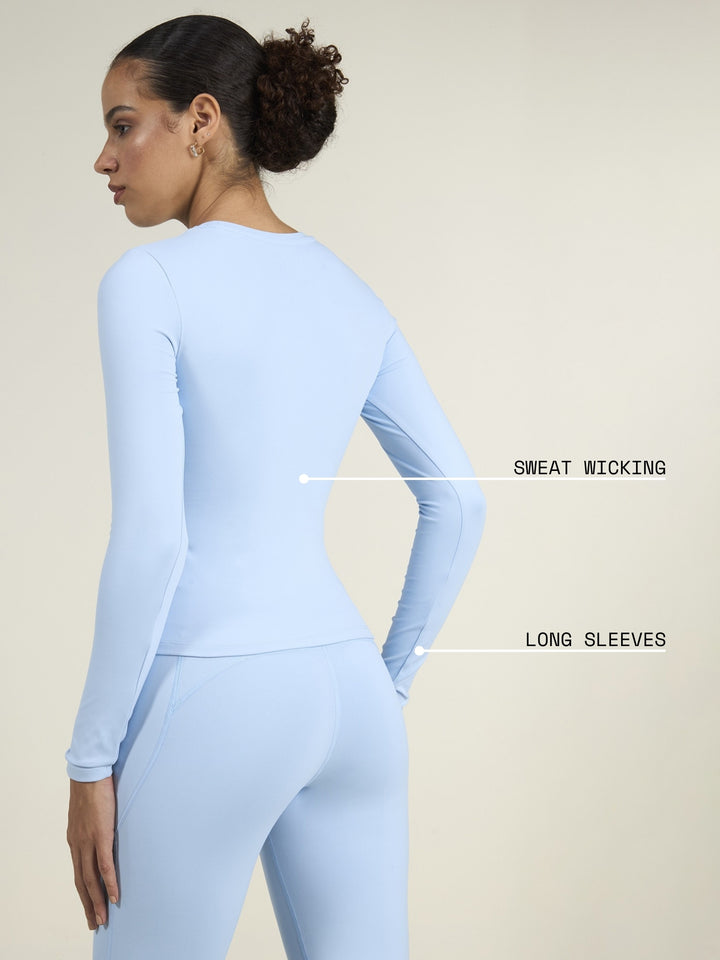 Ice Blue Sculpt Crew Top