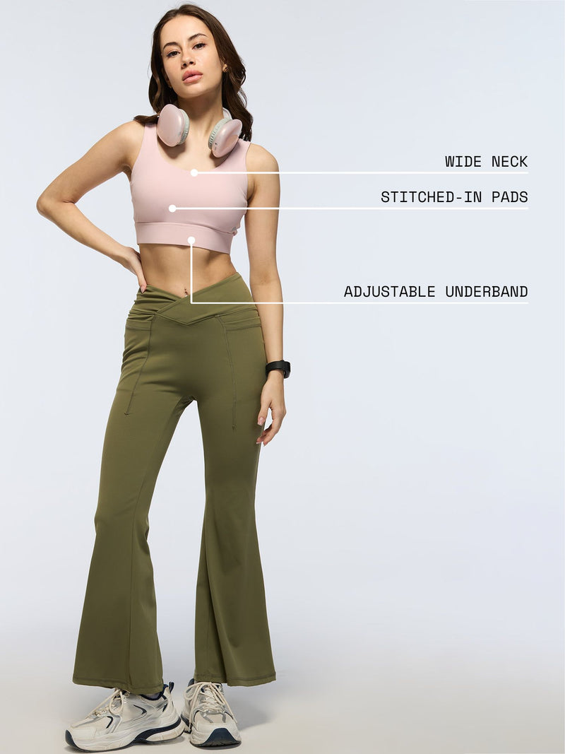 Pastel Pink High Impact Sports Bra