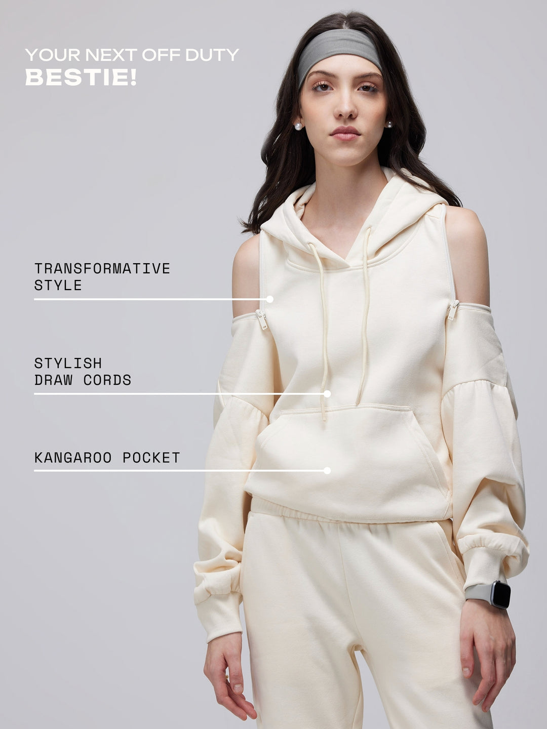 Ivory Transform Hoodie