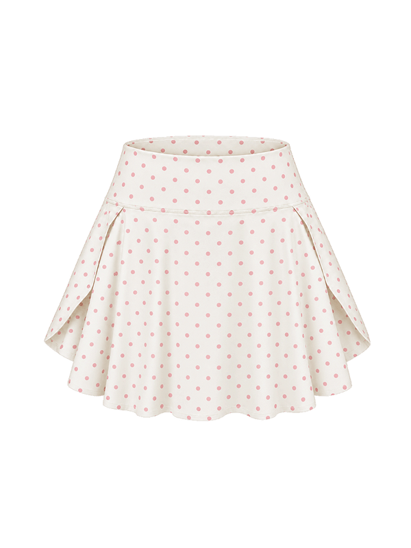 Ivory Polka Swirl Tennis Skorts