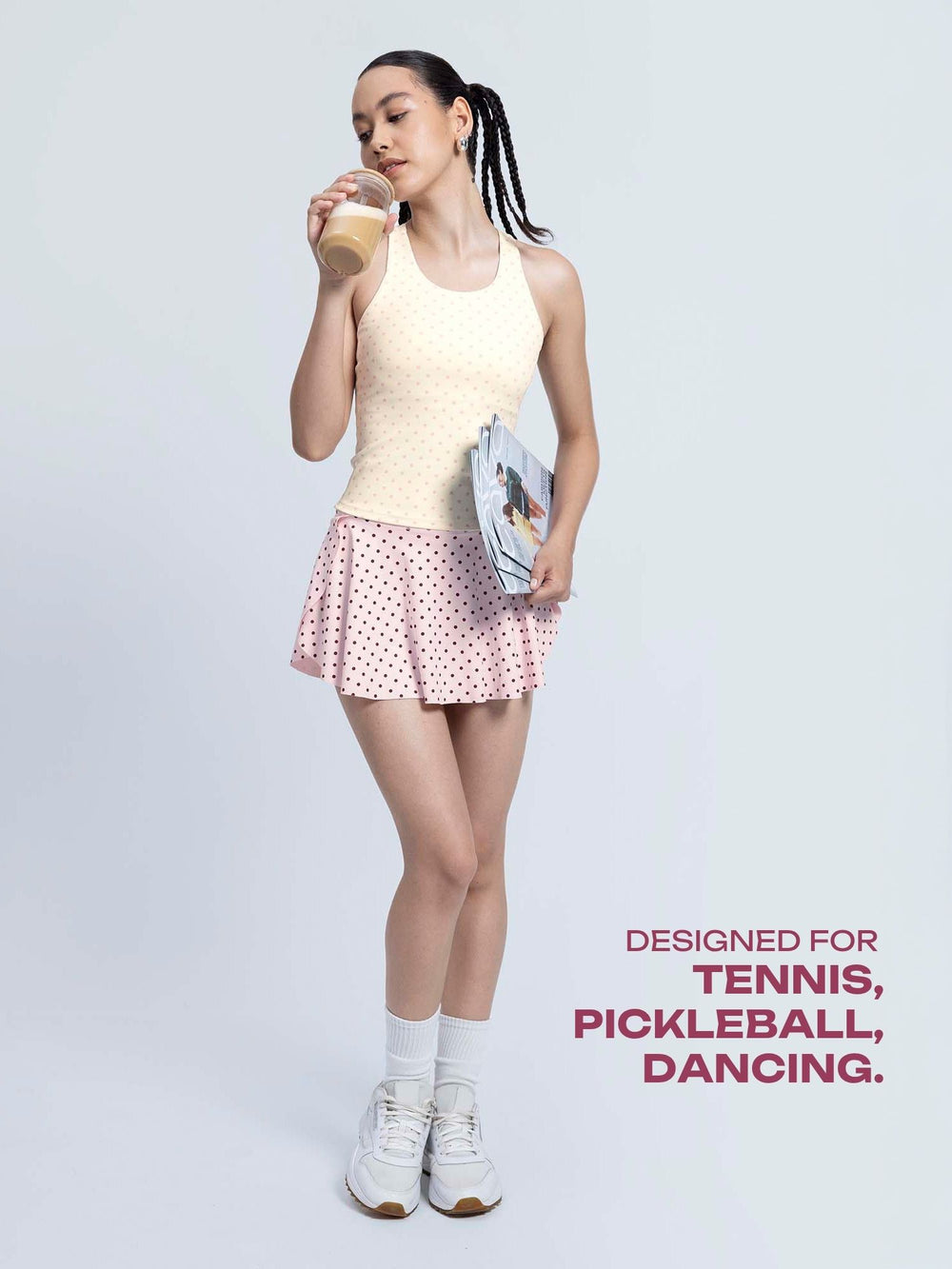 Blush Polka Swirl Tennis Skorts