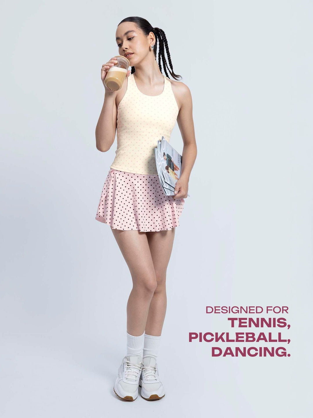 Blush Polka Swirl Tennis Skorts