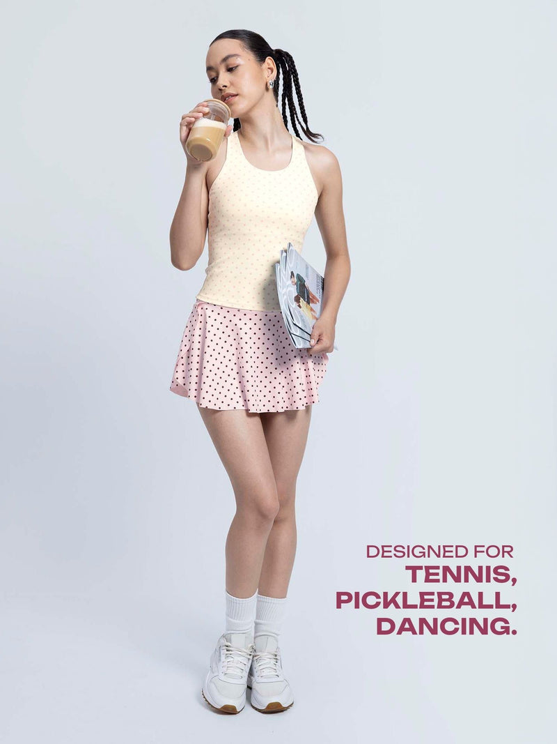 Blush Polka Swirl Tennis Skorts