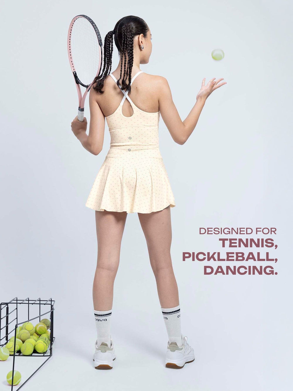 Ivory Polka Swirl Tennis Skorts