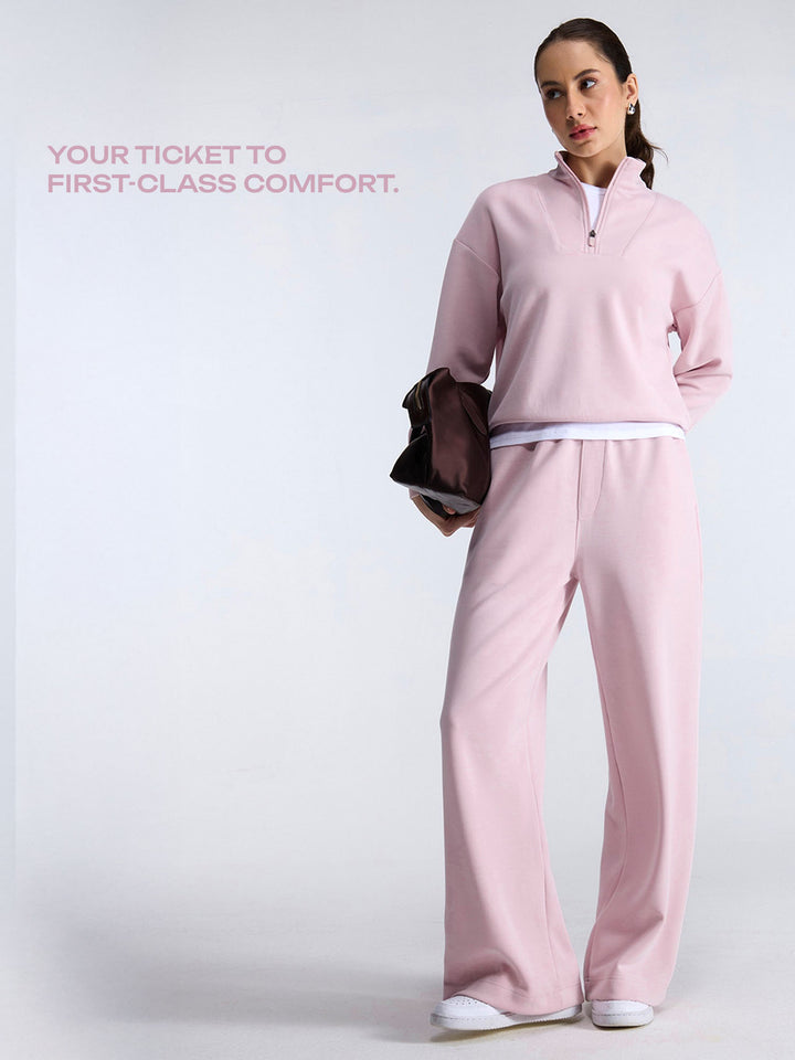 Blush Mello Wide Leg Joggers - Women