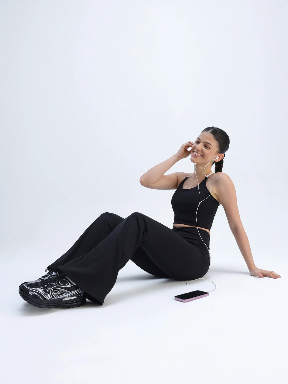 Obsidian Black Hourglass Flared Leggings