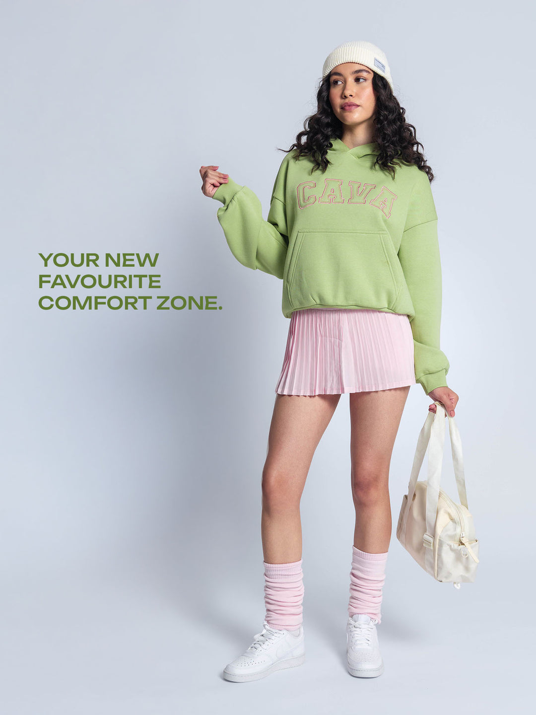 Light Green Fleece Oversized Hoodie