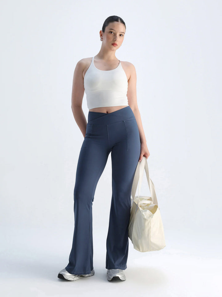Steel Blue  Hourglass Flared Leggings