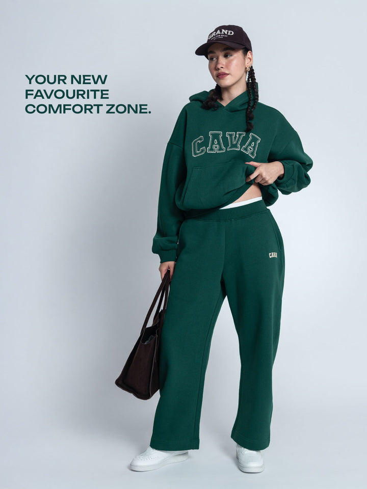Dark Green Fleece Oversized Hoodie