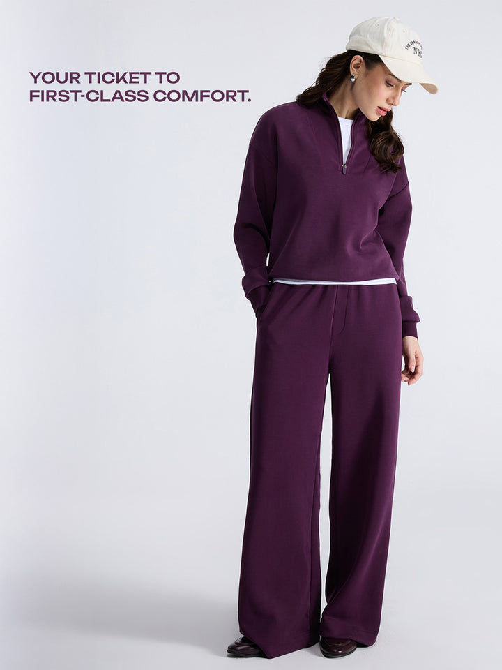 Grape Mello Wide Leg Joggers - Women