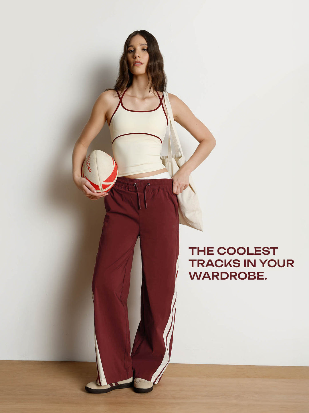 Maroon Drift Wide Leg Tracks - Women