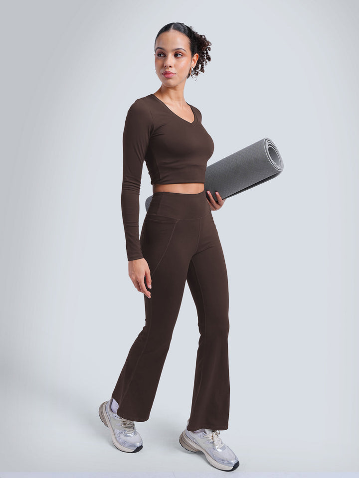 Brown Sculpt Bootcut Leggings