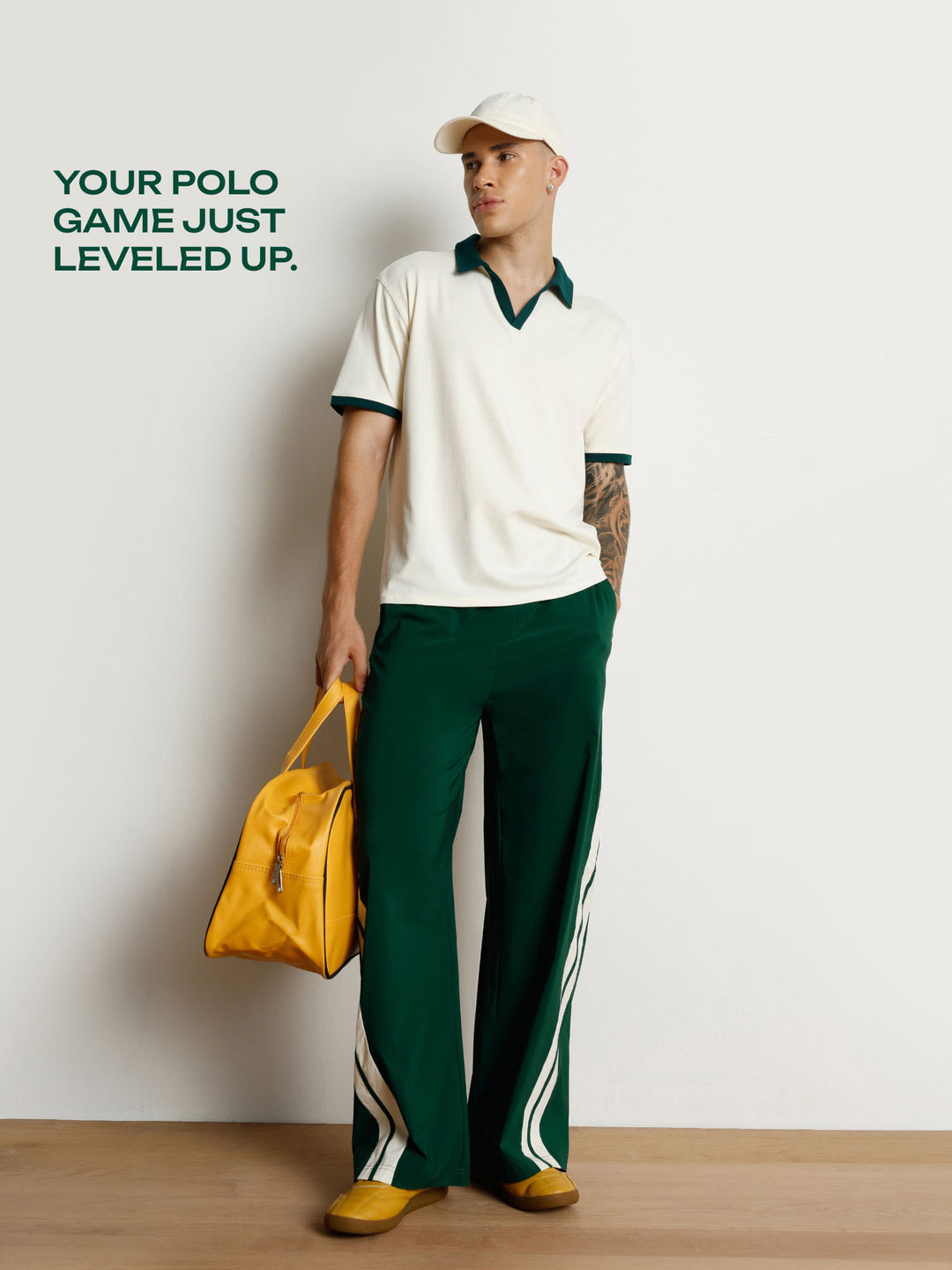 Ivory Contrast Collar Polo
