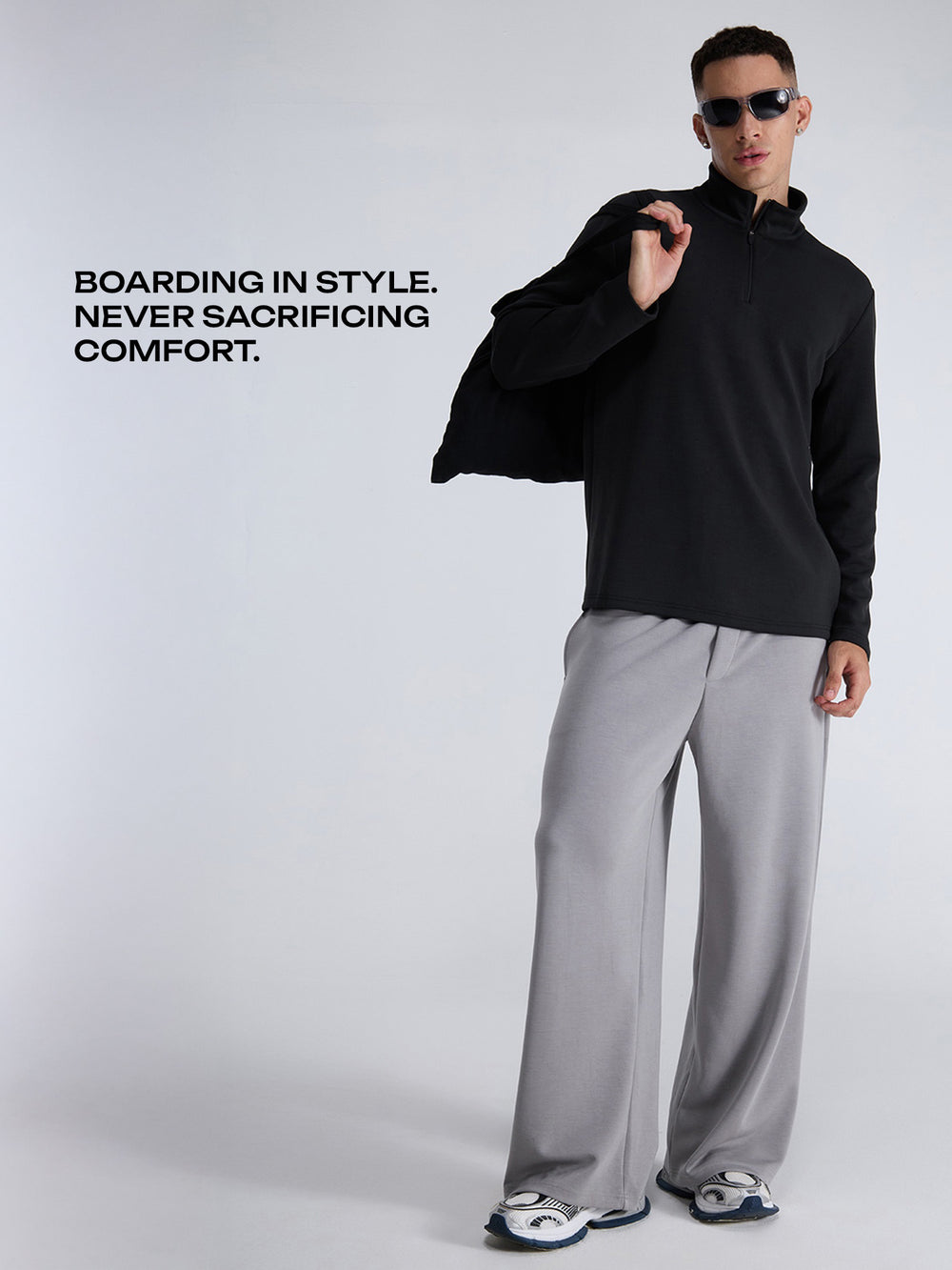 Grey Mello Wide Leg Joggers - Men