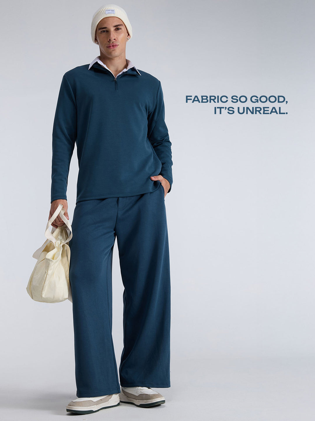 Petrol Blue Mello Quarter Zip
