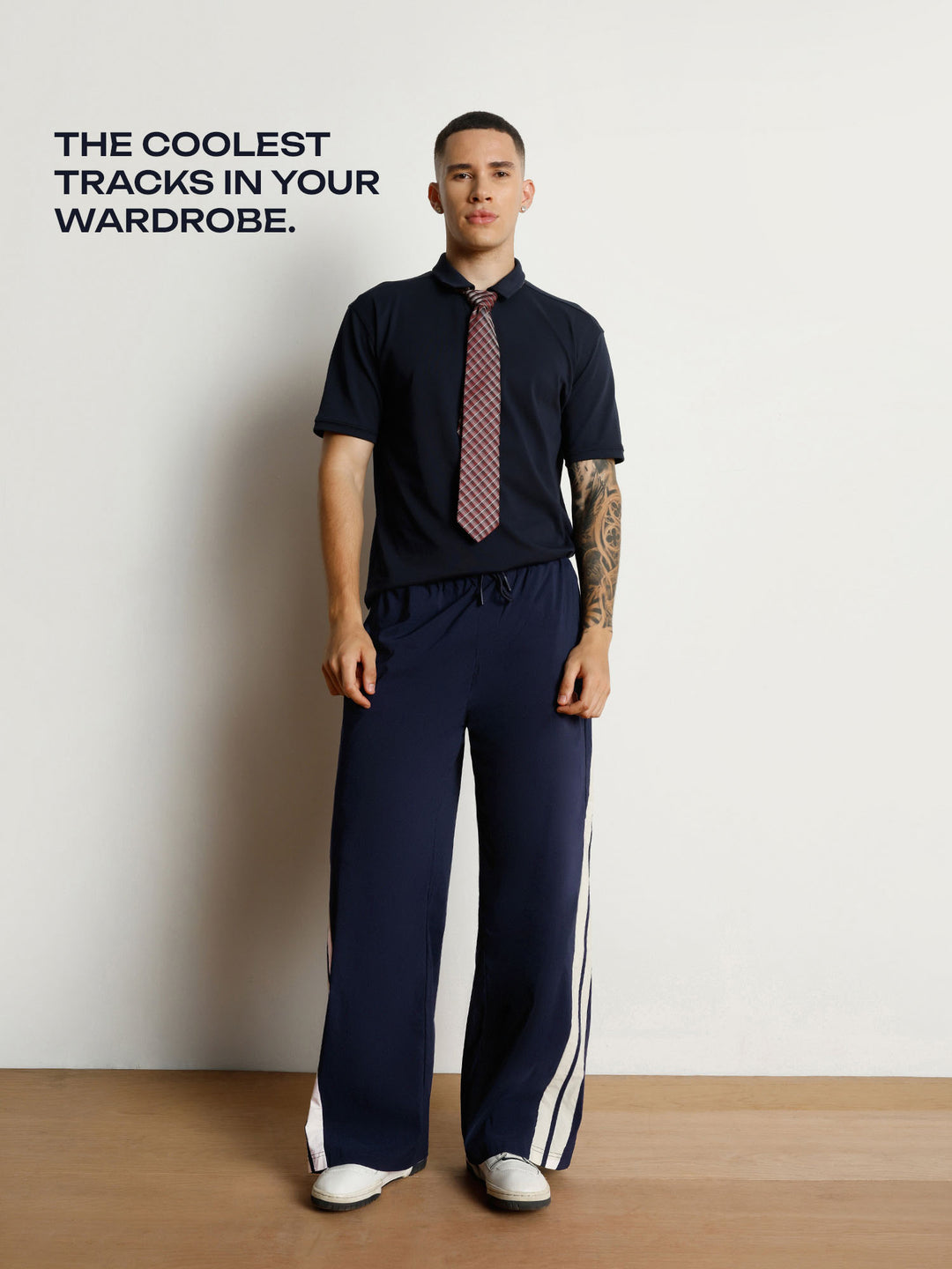 Navy Drift Wide Leg Tracks - Men