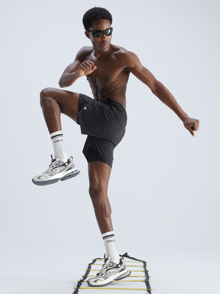 Black 5" Double Layer Rift Shorts