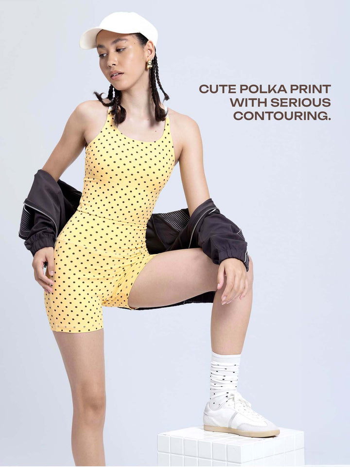 Butter Yellow Polka Contour Booty Shorts