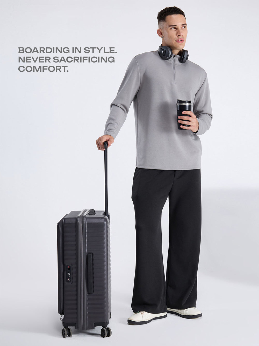 Black Mello Wide Leg Joggers - Men