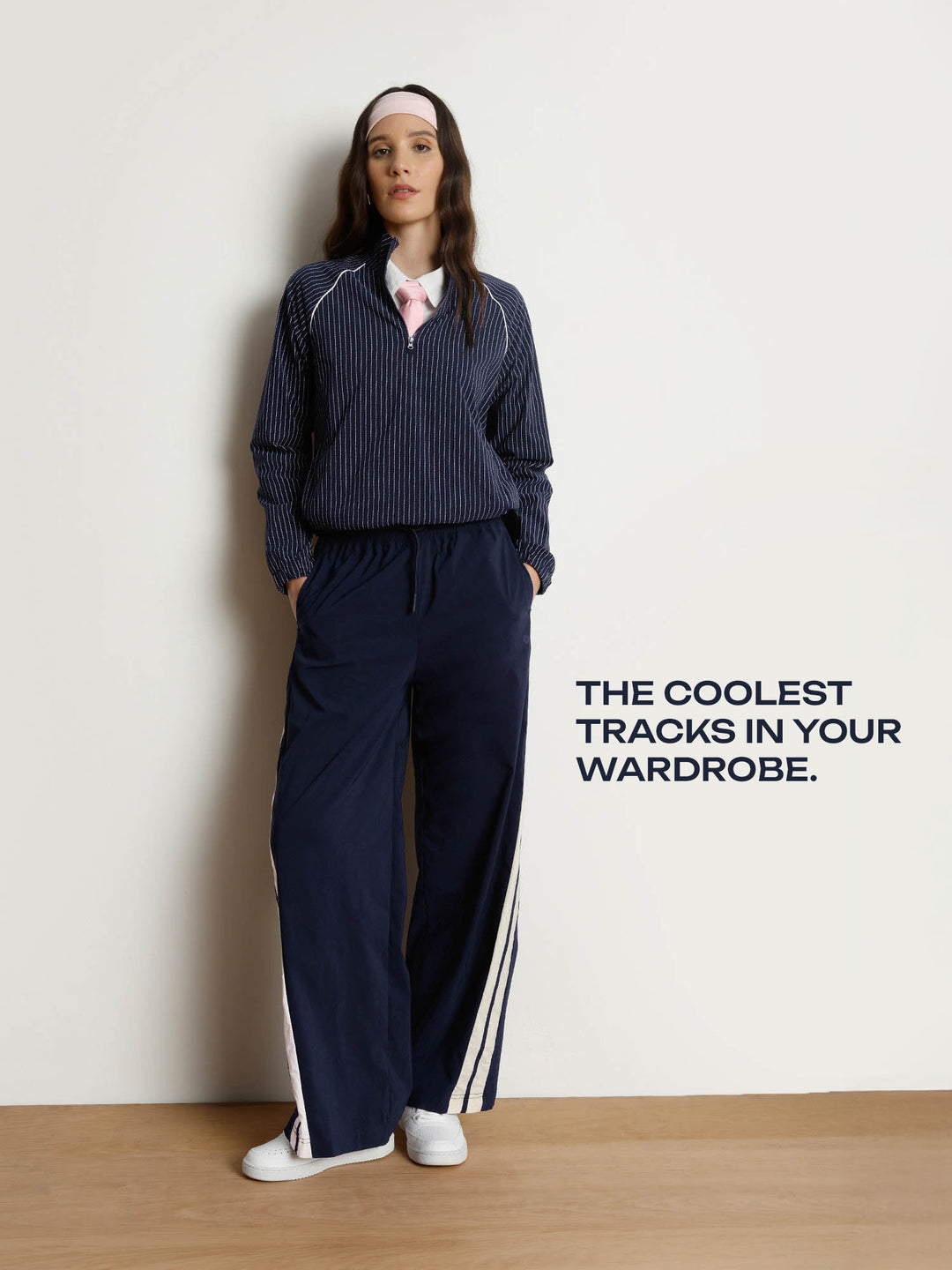 Navy Drift Wide Leg Tracks - Women