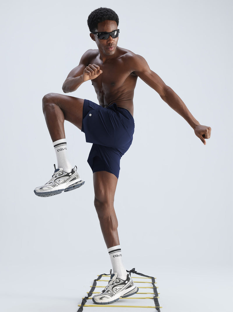 Navy 5" Double Layer Rift Shorts