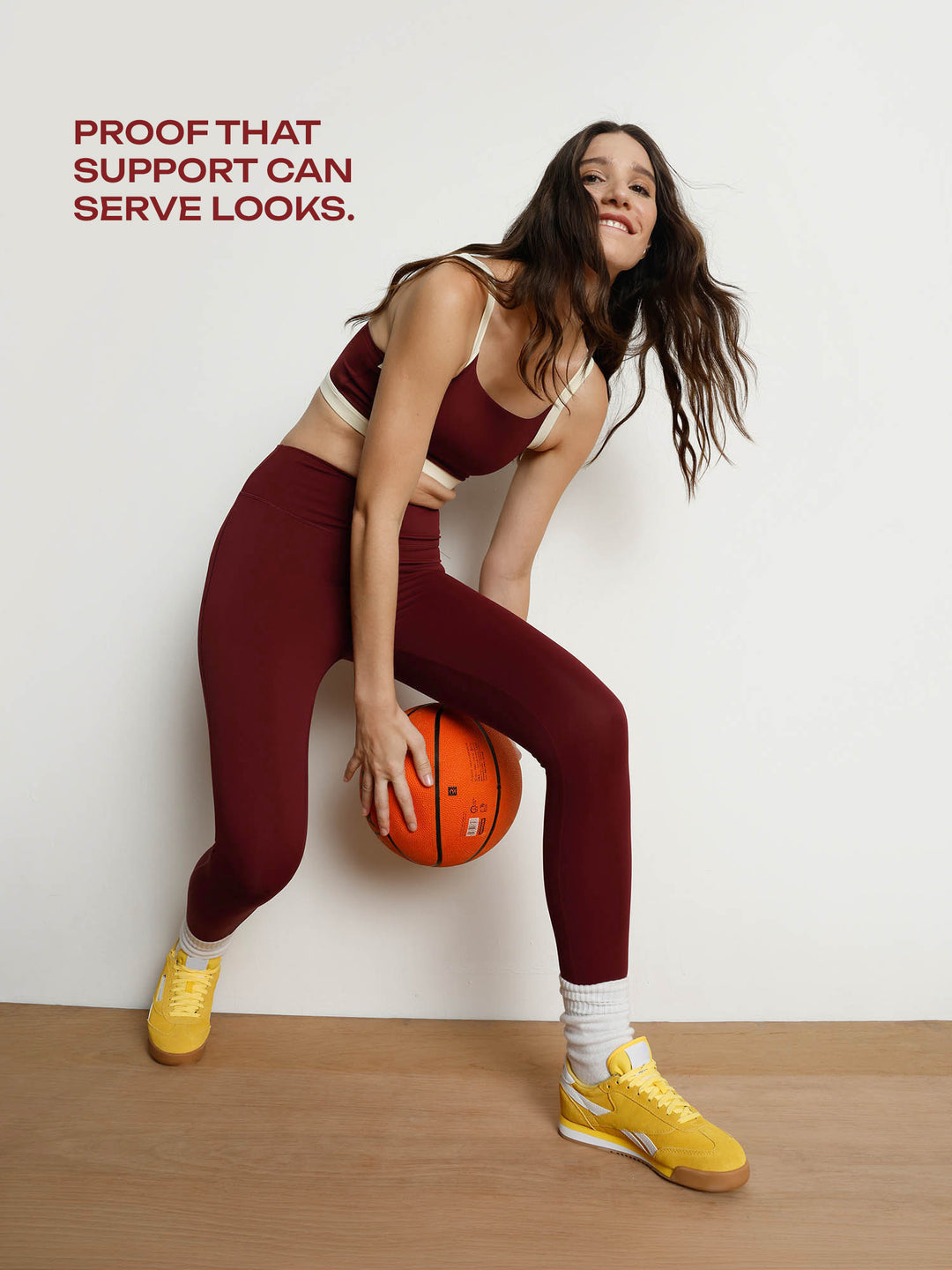 Maroon Splitline Sports Bra