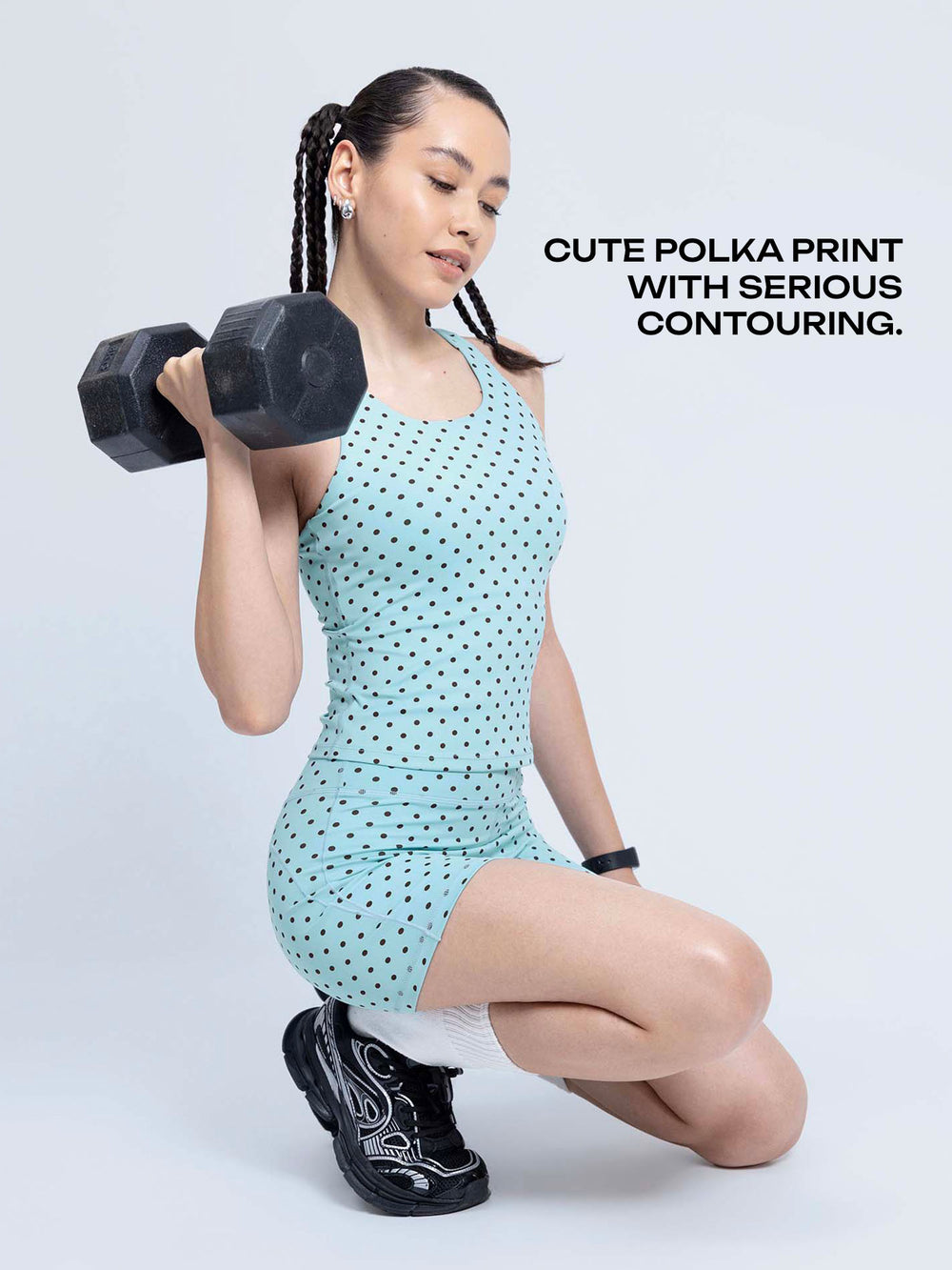 Blue  Polka Contour Booty Shorts