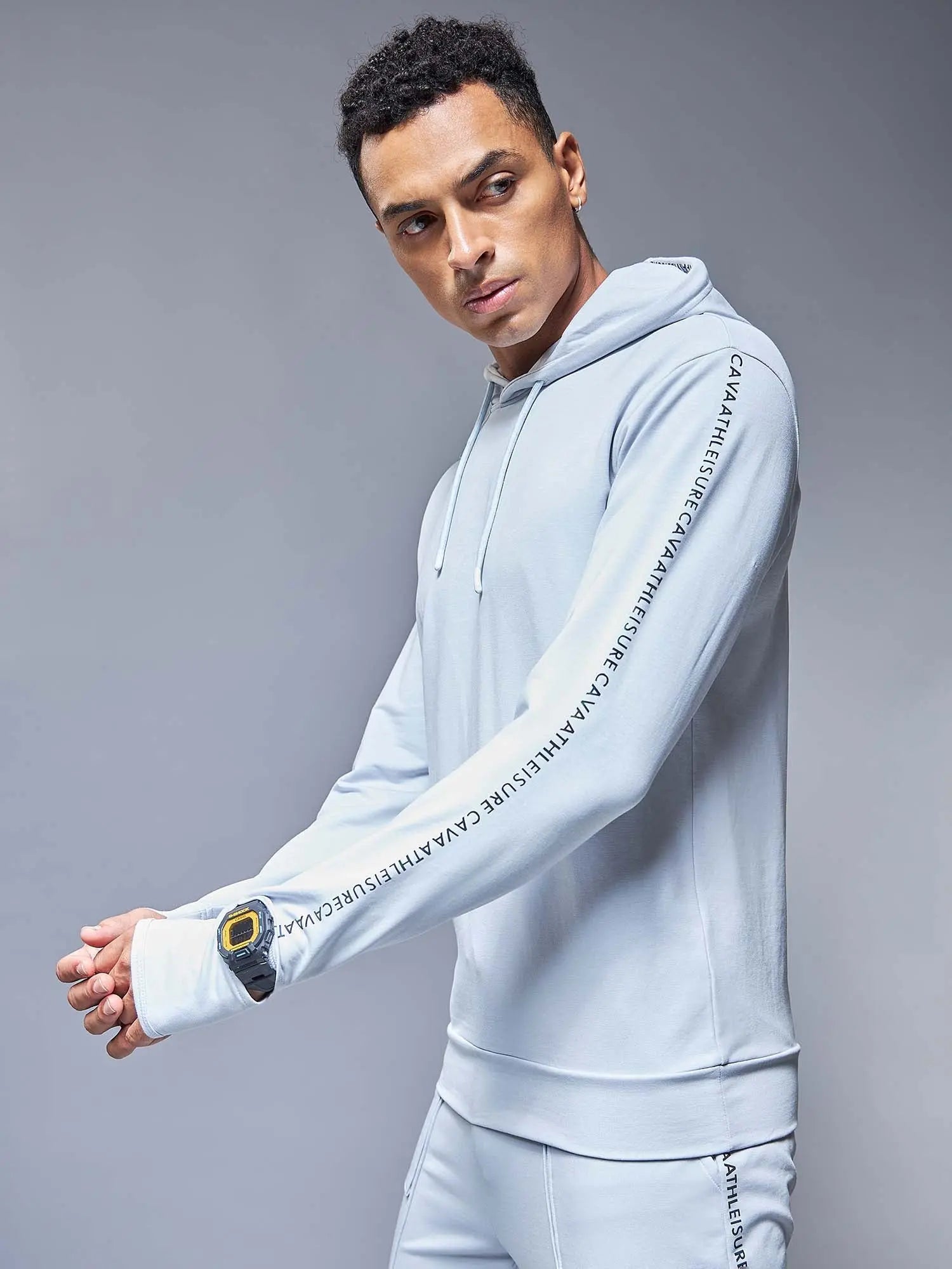 Light Grey Signature Sprint Hoodie – CAVA Athleisure Pvt Ltd