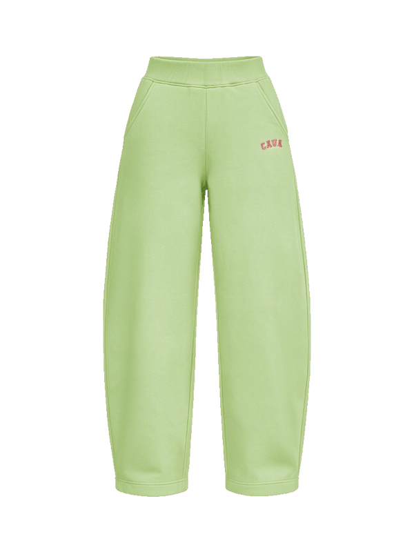 Light Green Fleece Barrel Joggers