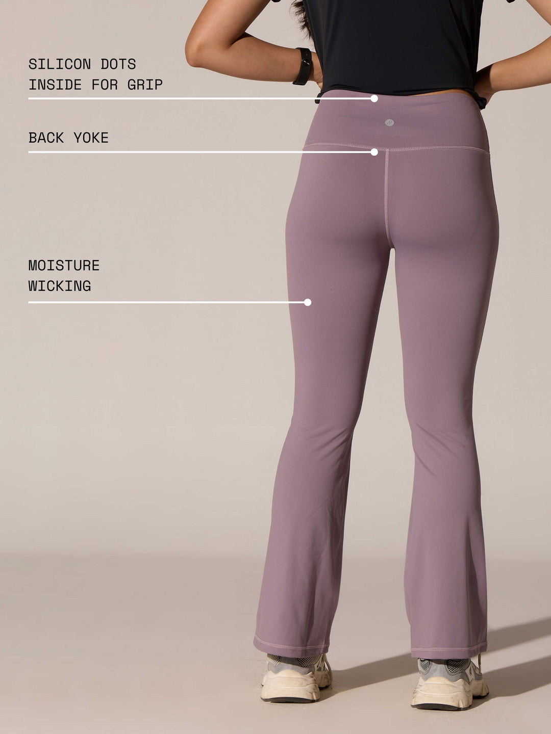 Light Mauve Grip-It Flare Pants