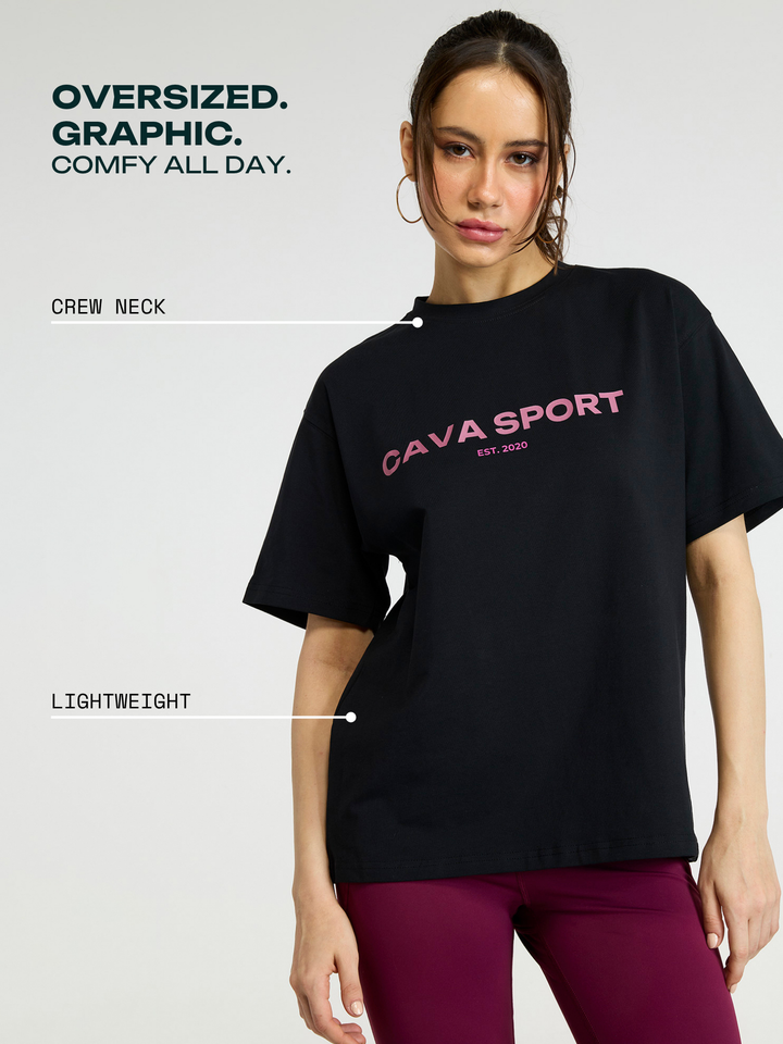 Black Love All Oversized Printed Tee - Women