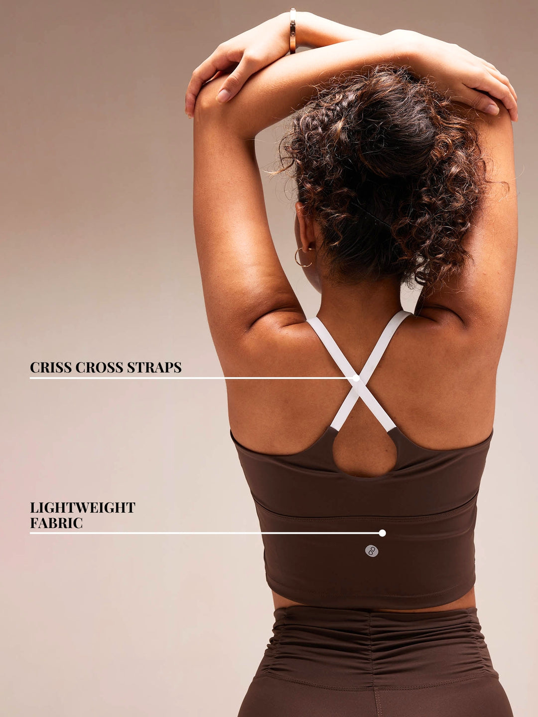 Mocha Cross Back Sports Bra