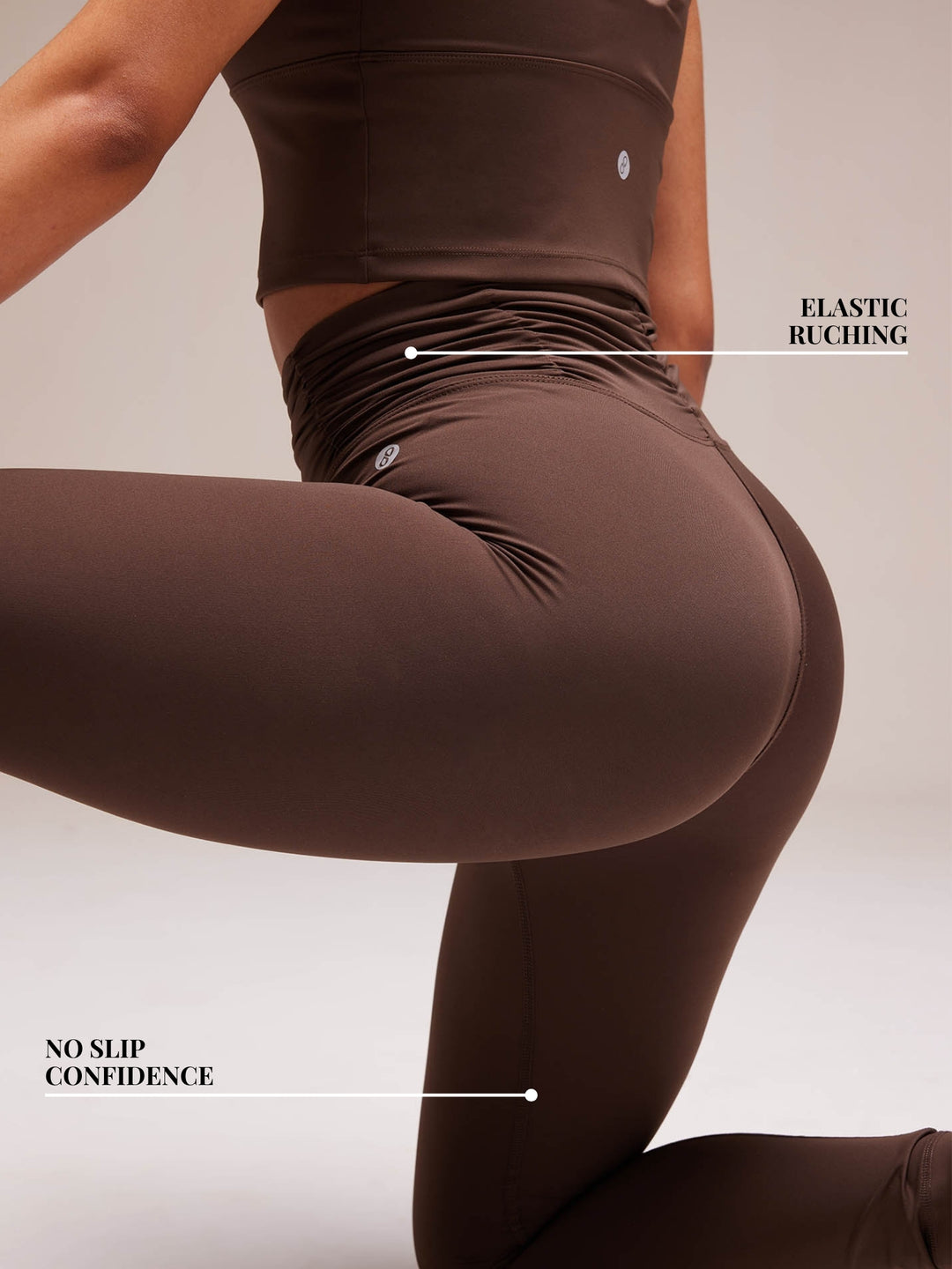 Mocha Ruched Waist Leggings