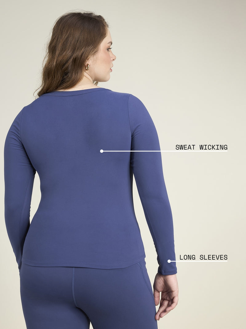 Navy Sculpt Scoop Top