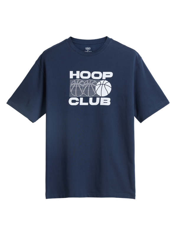 Navy Certified Hoopers Oversized Printed Tee - Men
