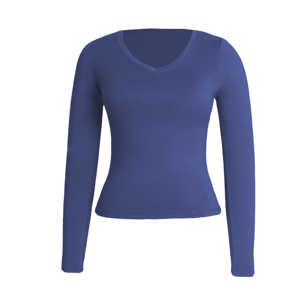 Navy Sculpt V-Neck Top