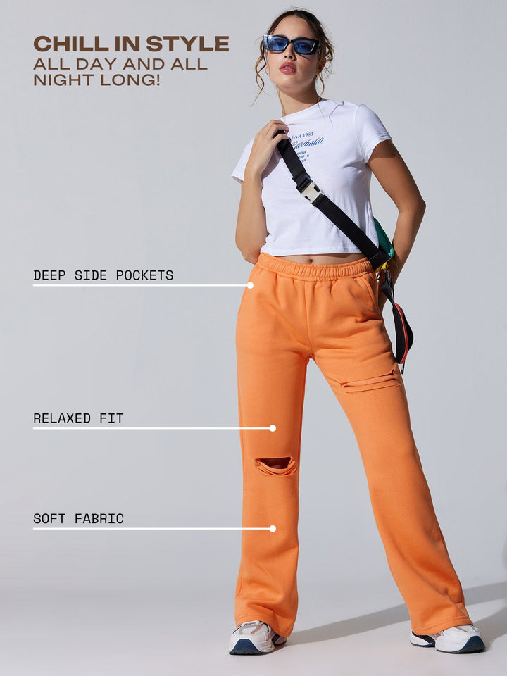 Orange Dual Slit Adapt Joggers