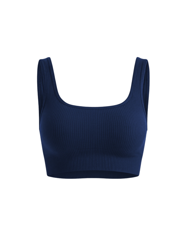 Navy Contoured Seamless Sports Bra