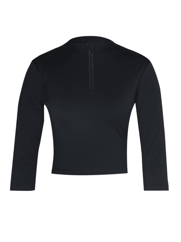 Obsidian Black Silhouette Zip Top