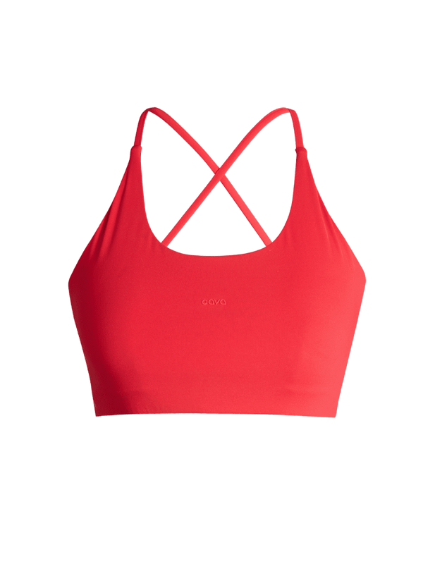 Red Strap Back Sports Bra