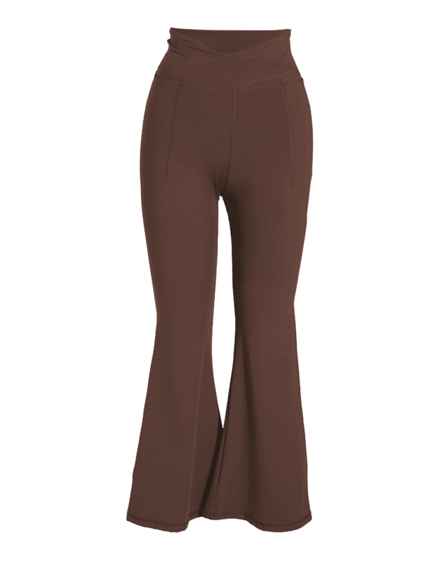 Brown Petite Hourglass Flared Leggings