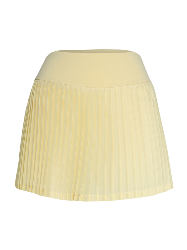 Butter Yellow Plie Pleated Skort