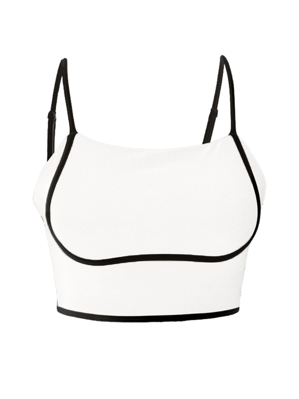White Contrast Trim Top