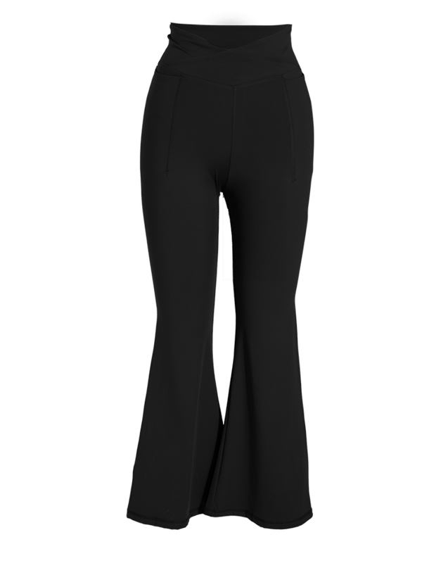 Obsidian Black Extra Tall Hourglass Flared Leggings