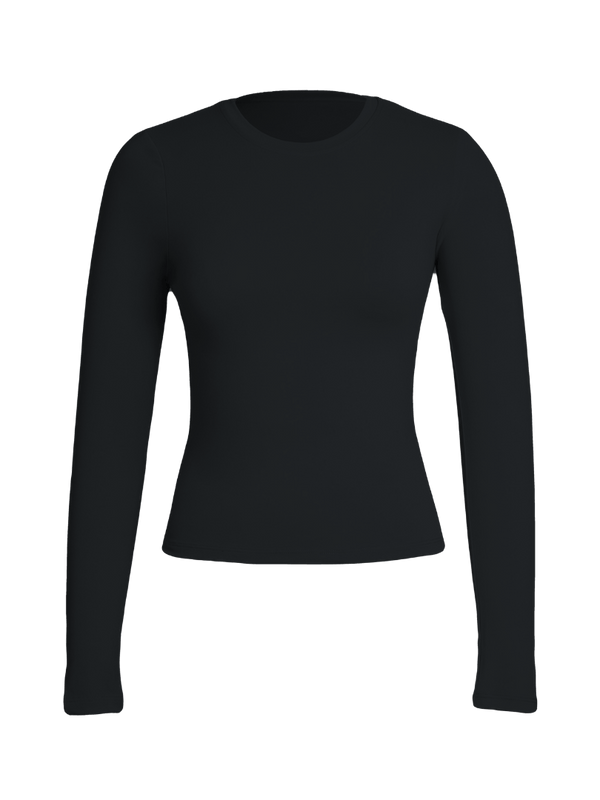 Black Sculpt Crew Top