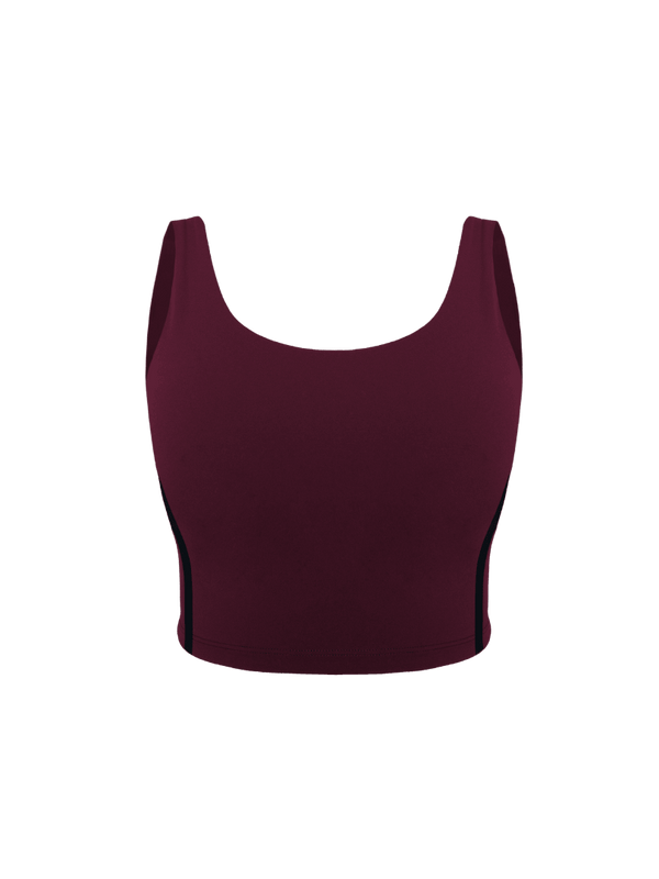 Burgundy Aerial Contrast Crop Tank