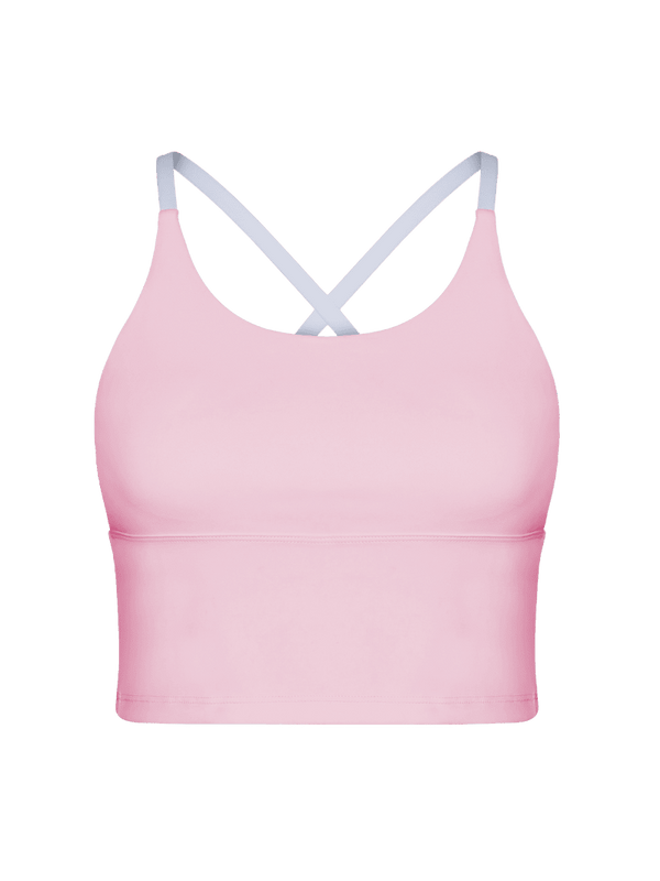 Pink Cross Back Sports Bra