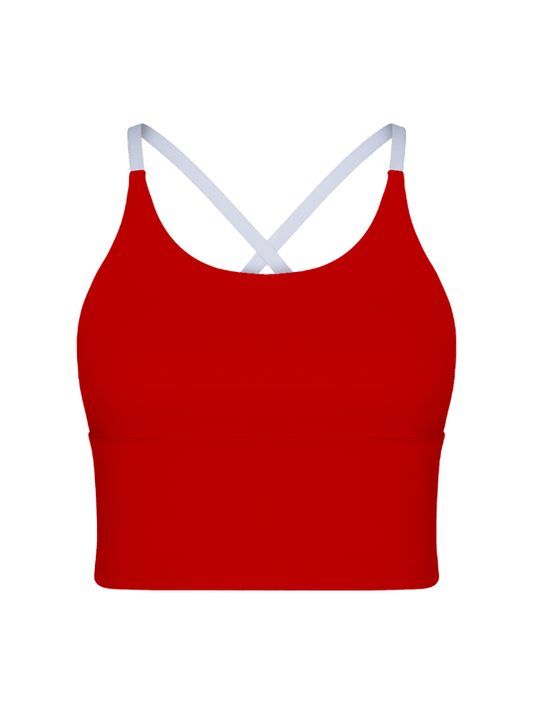 Red Cross Back Sports Bra