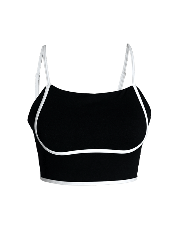 Black Contrast Trim Top
